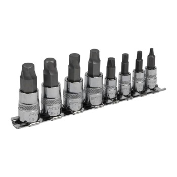 Set of bits with hex sockets Sealey AK65600, 8 pcs, 1/4