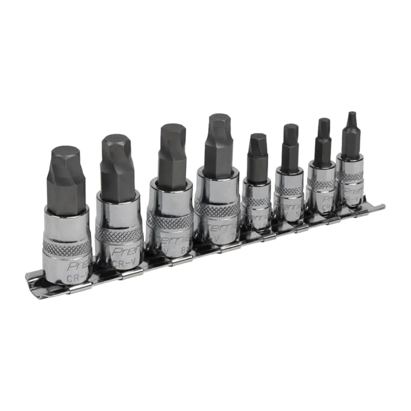 Set of bits with hex sockets Sealey AK65600, 8 pcs, 1/4