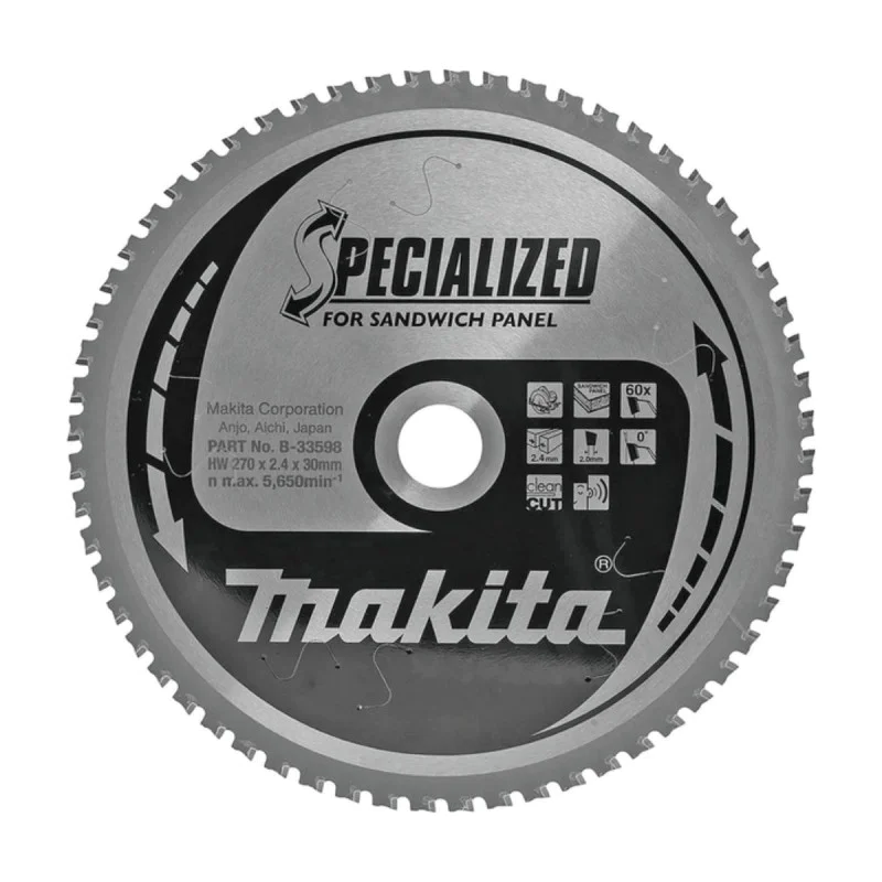 Makita Specialized B-33598 Sandwich Panel Circular Wheel, 270x30x2 mm, 60 Z