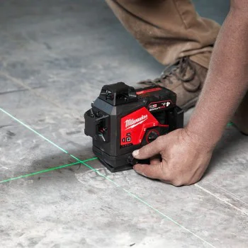 Комплект лазерен нивелир с 3 линии Milwaukee M12 3PLKIT-401P, зелен, 360°, 4 Ah