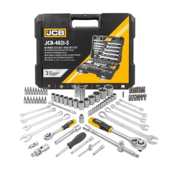 Комплект гедоре JCB-4821-5, 82 бр, 1/4", 1/2"