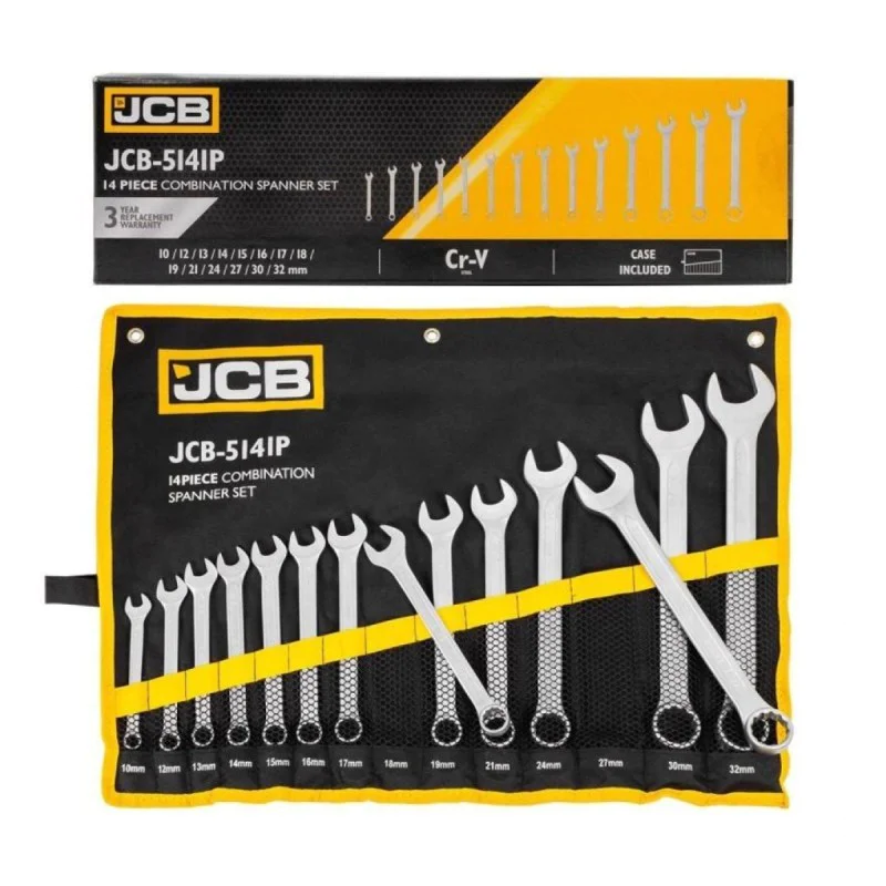 Set of star wrenches JCB-5141P, 14 pcs, 10-32 mm