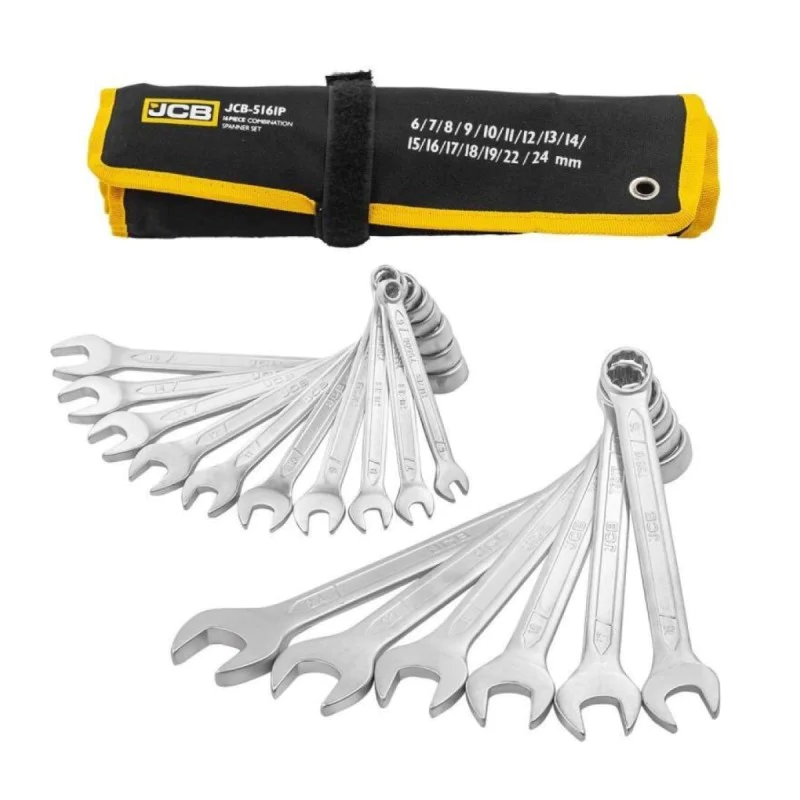 Set of star wrenches JCB-5161P, 16 pcs, 6-24 mm