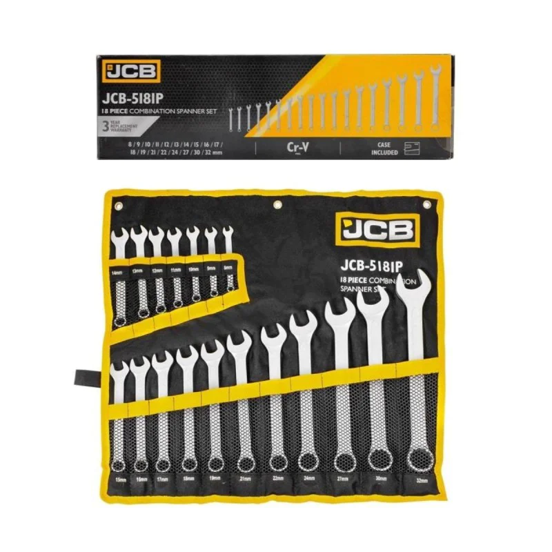 Set of star wrenches JCB-5181P, 18 pcs, 8-32 mm