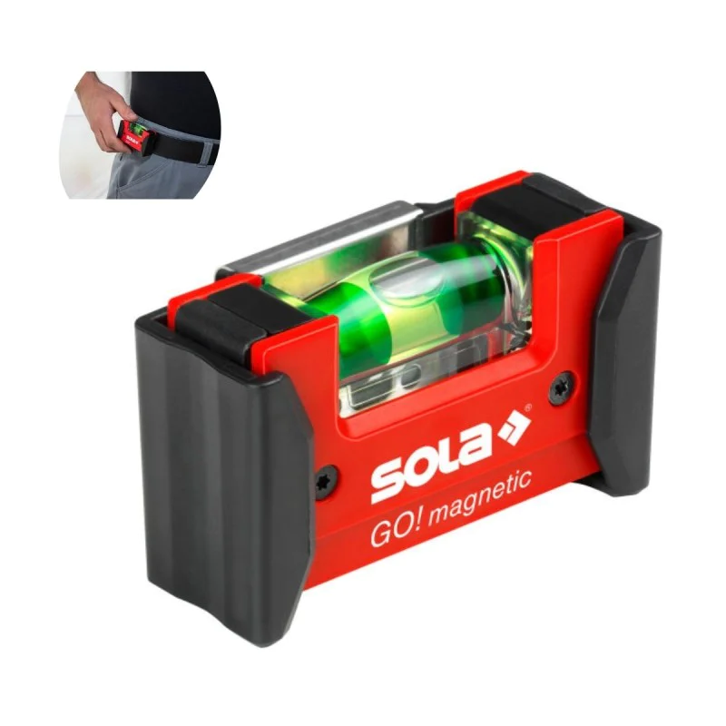 Plastic mini spirit level Sola with clip 75 mm, 1 mm/m Go!