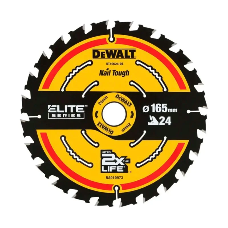 DeWalt DT10400 wood saw blade, 165 x 20 mm, 24 T