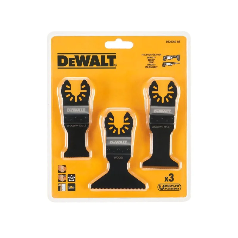 Set of blades for multifunction tool - oscillator DeWALT DT20760, 3 pcs