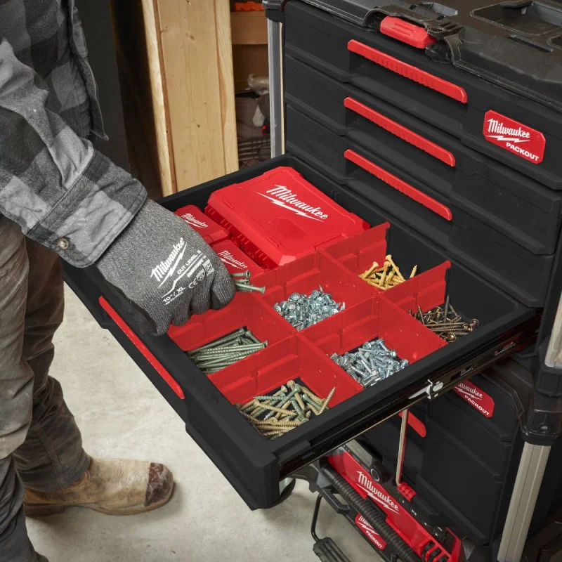 Milwaukee Tool Case with Drawers 4932493189, 4 Drawers, PACKOUT