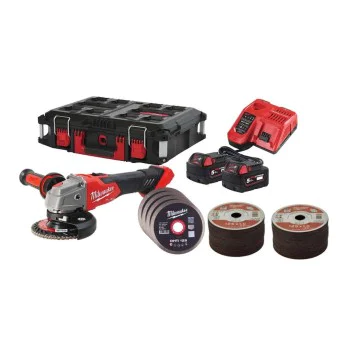 Комплект акумулаторен ъглошлайф Milwaukee M18FSAG125XB100P-502P, 18V, 125мм