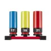 Set of Milwaukee Extended Impact Inserts 4932493370, 3 pcs, 1/2