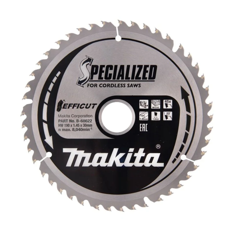 Makita wood saw blade B-68622, 190x1.45 mm, 45T