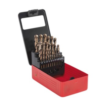 Cobalt drill bits Sealey AK4702, 25 pcs, 1-13 mm