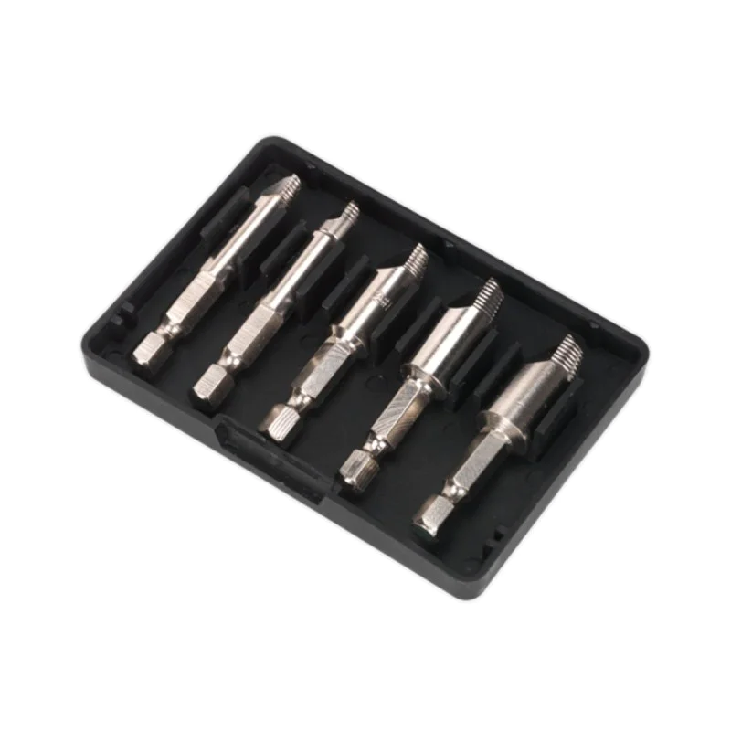 Set of screw extractors Sealey AK7228, HSS, 5 pcs