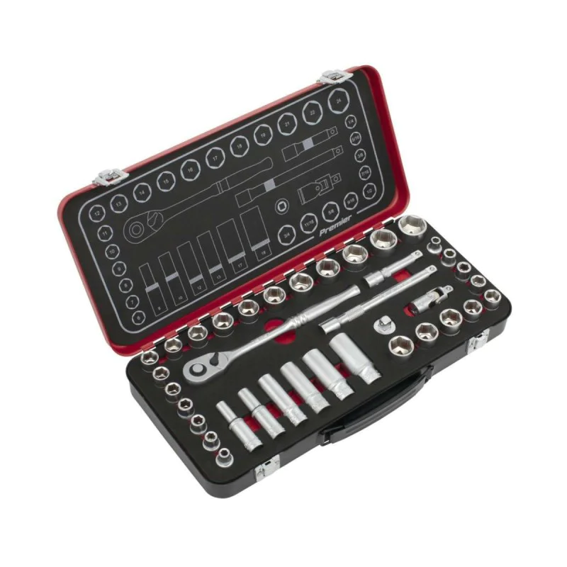 Sealey AK7923 ratchet insert set, 37 pcs, 3/8