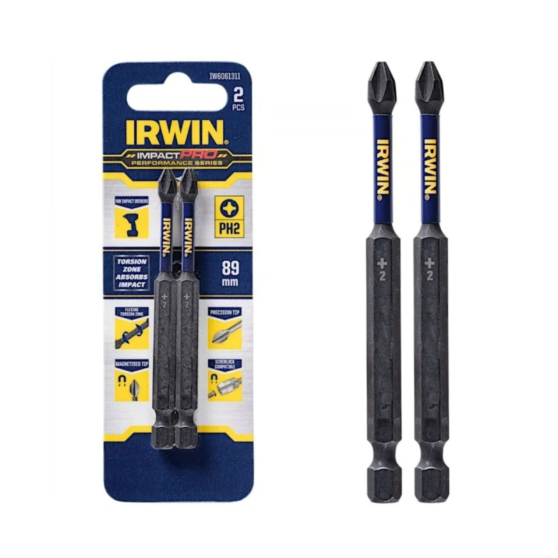 Impact sockets Irwin IW6061311, PH2, 89 mm, 2 pcs