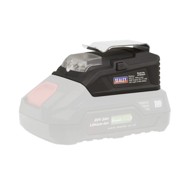 USB charging port with LED lamp Sealey CP20VCP, 20V, 30lm