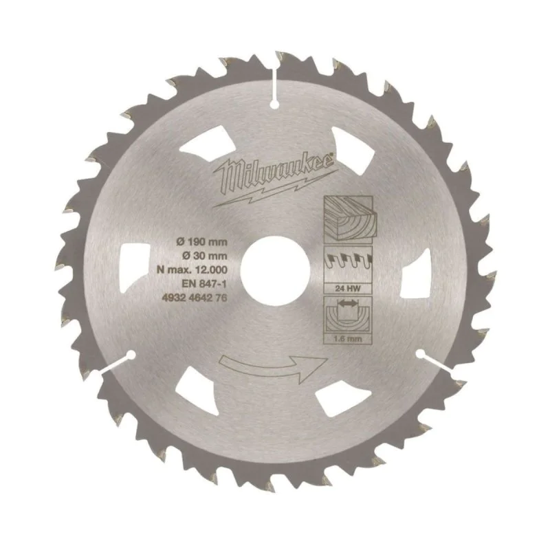 Milwaukee wood saw blade 4932464276, 190x30mm x 24T