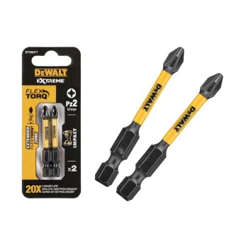 Extended impact bits Dewalt DT70531T, 57 mm, PZ2, 2 pcs
