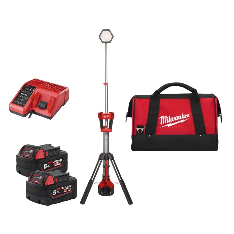 Milwaukee M18SAL2-502B Cordless Spotlight, 4933492903, 18 V, 2800 lm