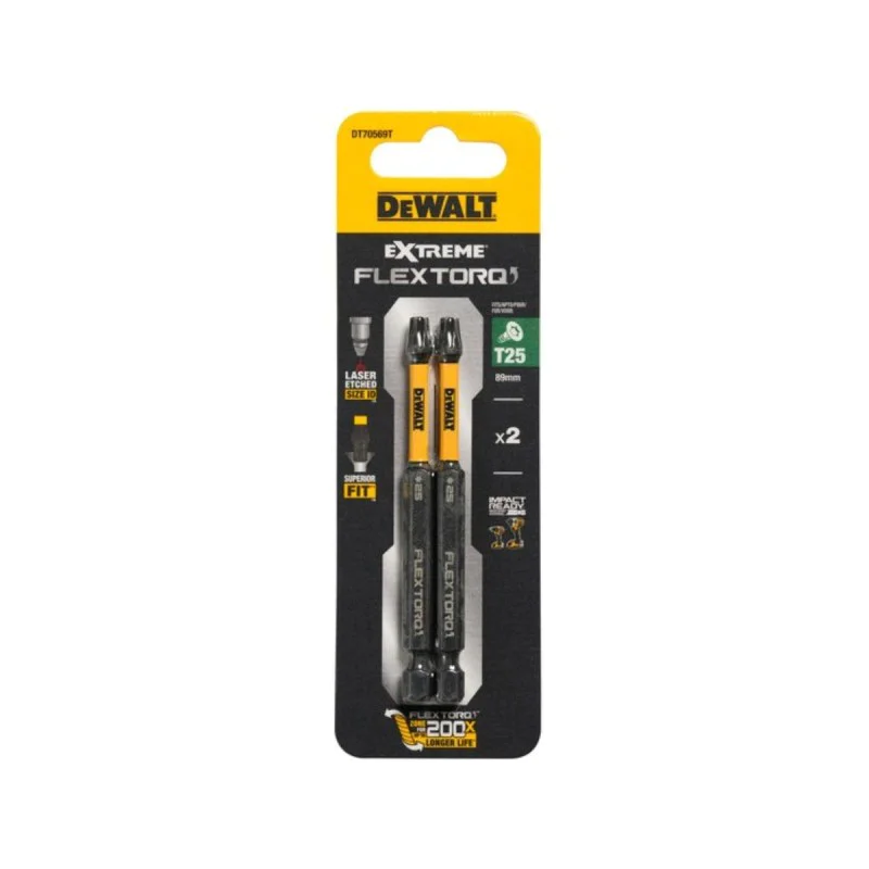 Bits for screwdriver Dewalt DT70569T, TX25, 2 pcs, 89mm