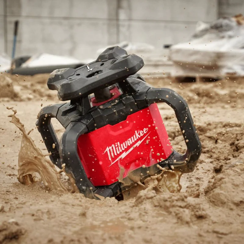 Milwaukee M18RLOH600-201C rotary laser level, 18 V, red, IP66