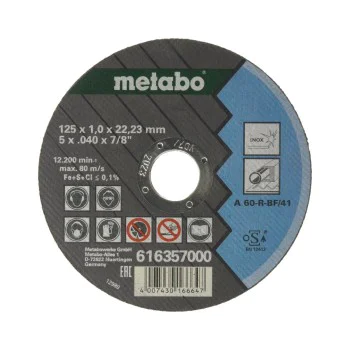 Диск за инокс METABO 616357000, 125 х 22.23 мм, 10 бр