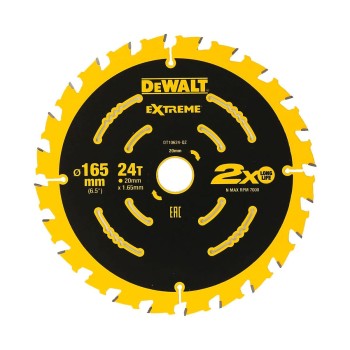 DeWalt DT10624 wood saw blade, 165 x 20 mm, 24 T