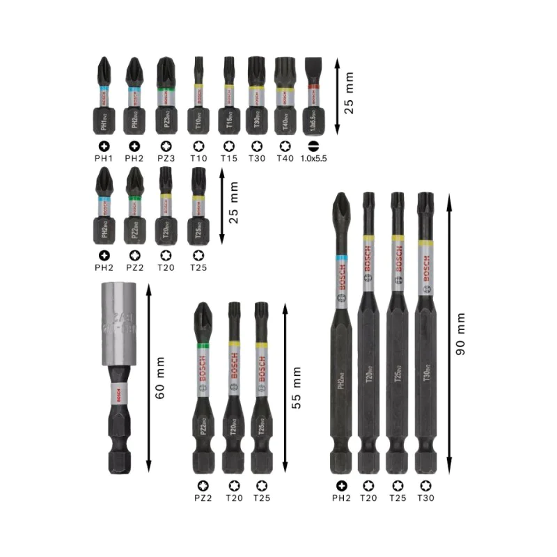 Bosch bit set 2608521U74, 20 pcs