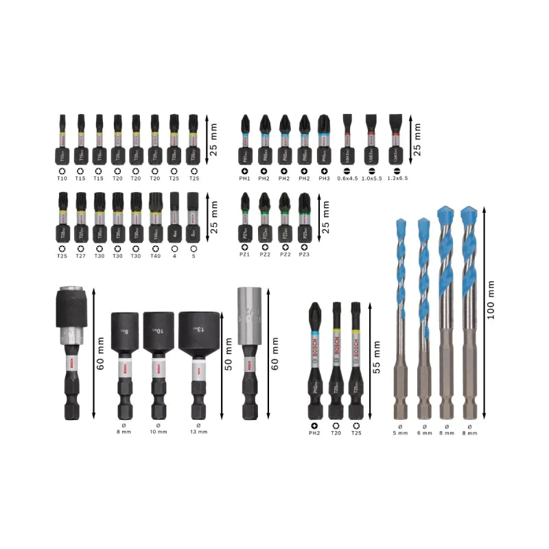 Bosch bit and drill bit set 2608521U85, 40 pcs