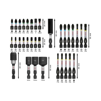 Комплект битове с държач Bosch 2608521U76, 33 бр