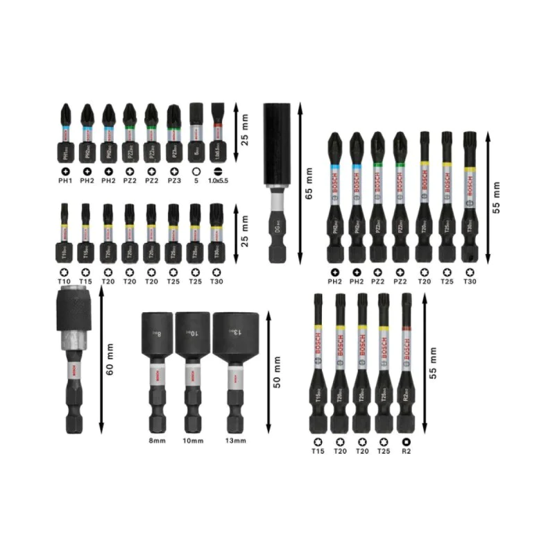 Set of bits with holder Bosch 2608521U76, 33 pcs
