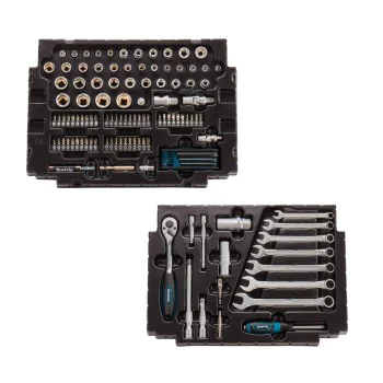 Комплект гедоре Makita E-08713, 120 части, 1/4, 3/8 ", 8-21 мм