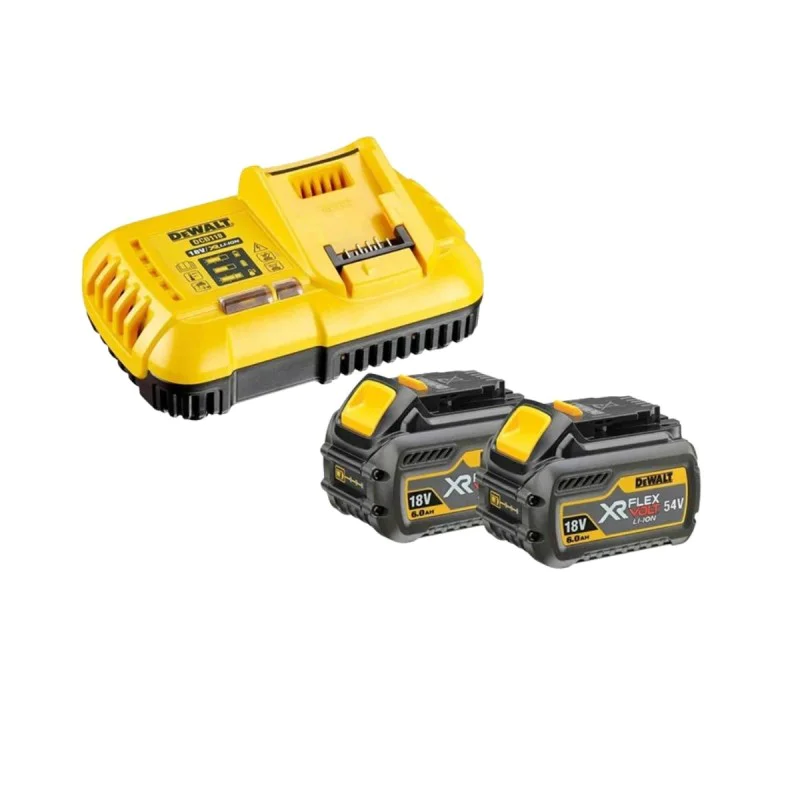 DeWALT DCB118T2, 18/54V, 6Ah battery charger and 2 batteries set
