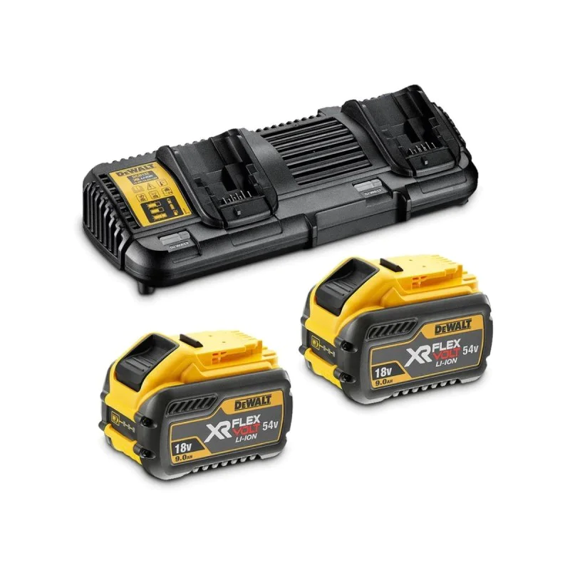 DeWALT DCB132X2, 10.8-18V, 9Ah battery charger and 2 batteries set