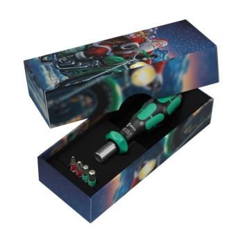 Тресчотъчна отвертка с битове Wera 5135823001, 5 части, CHRISTMAS