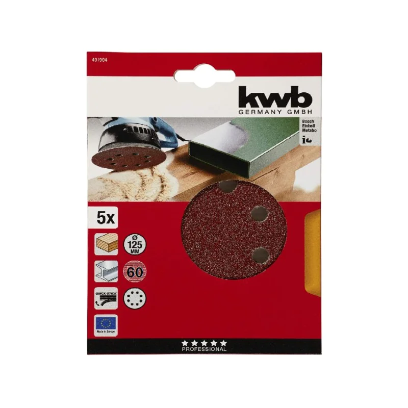 Giraffe sandpaper Einhell 49491906, 125mm/P60, 5 pcs