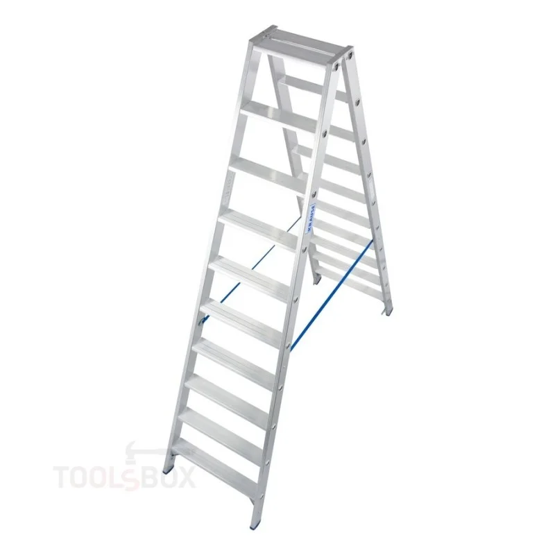 Двустранна алуминиева стълба Krause STABILO Стояща 2x10, 2,55 м, 150 кг, 124777