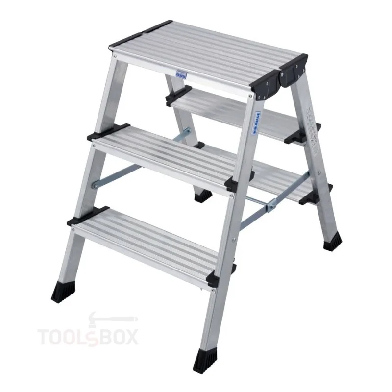 Двустранна алуминиева стълба Krause TREPPO 2x3 с широки стъпала 125 мм, 0,65 м, 150 кг, 126030