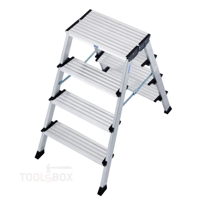 Двустранна алуминиева стълба Krause TREPPO 2x4 с широки стъпала 125 мм, 0,85 м, 150 кг, 126047