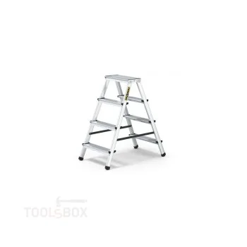 Двустранна алуминиева стълба Drabest 2x4, 0,80 м, 125 кг