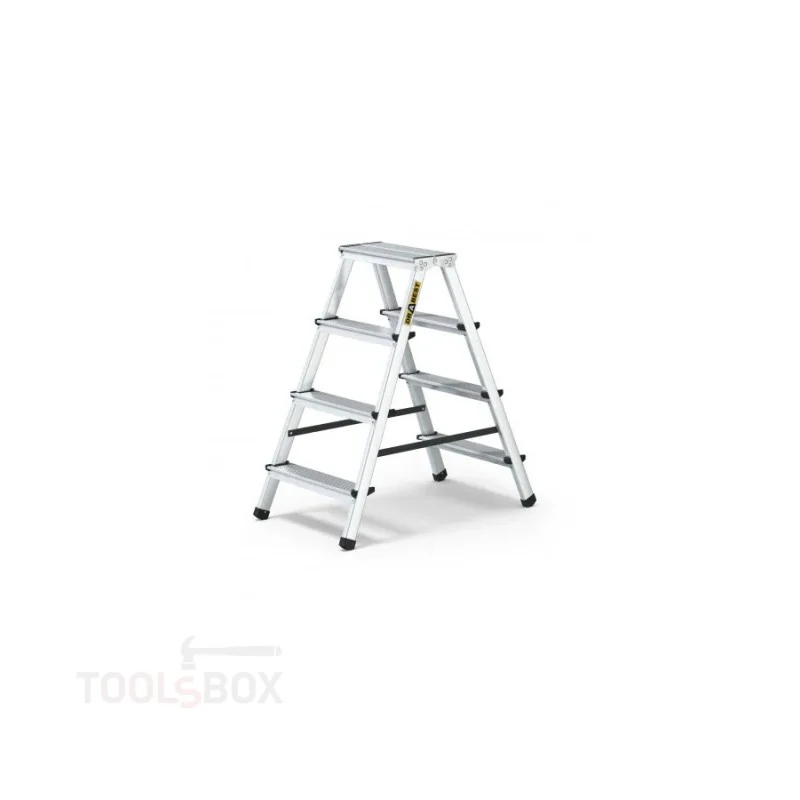Двустранна алуминиева стълба Drabest 2x4, 0,80 м, 125 кг