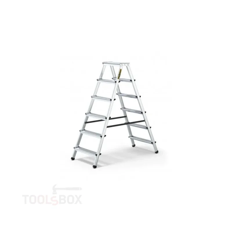 Двустранна алуминиева стълба Drabest 2x6, 1,20 м, 125 кг