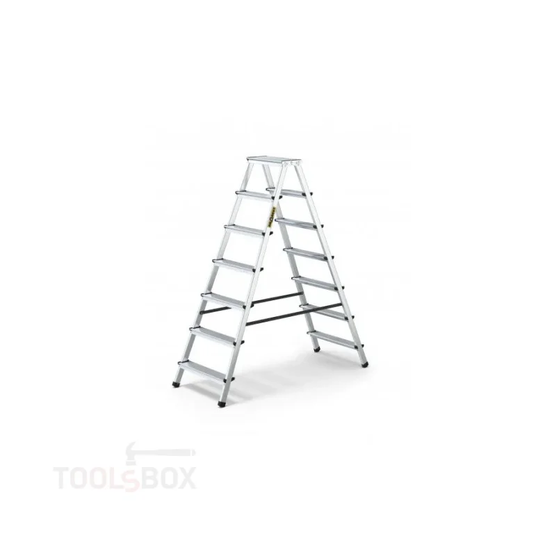 Двустранна алуминиева стълба Drabest 2x7, 1,50 м, 125 кг