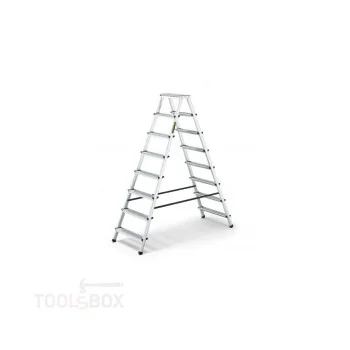Двустранна алуминиева стълба Drabest 2x8, 1,70 м, 125 кг