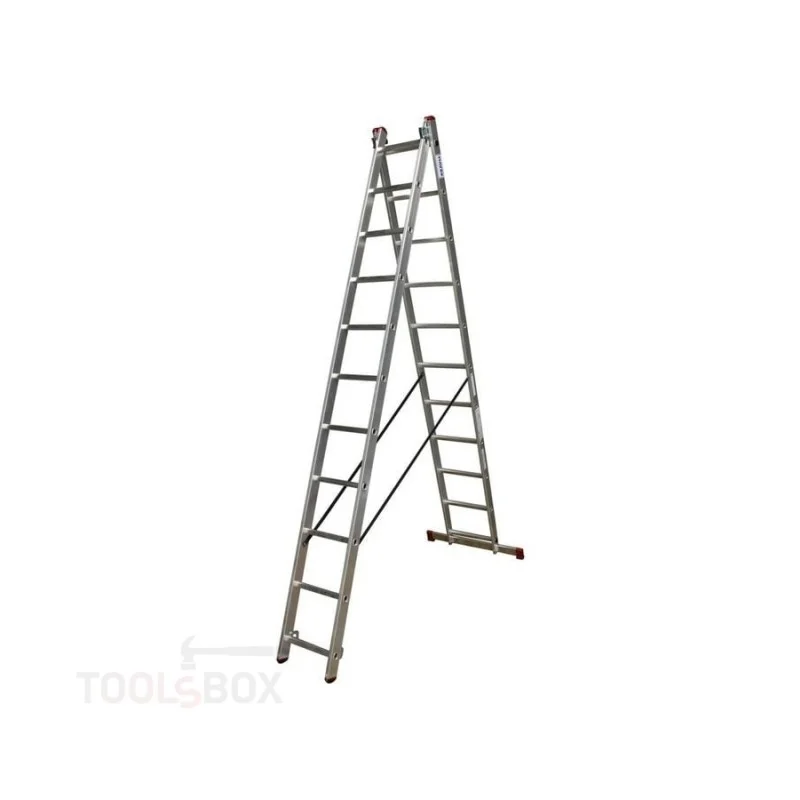 Двусекционна алуминиева стълба Krause CORDA 2x11 професионална, 150 кг, 030221