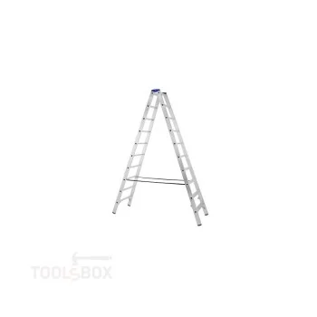 Двустранна алуминиева стълба STS A04ANP/250 PROFI 2x10, 2,43 м, 150 кг