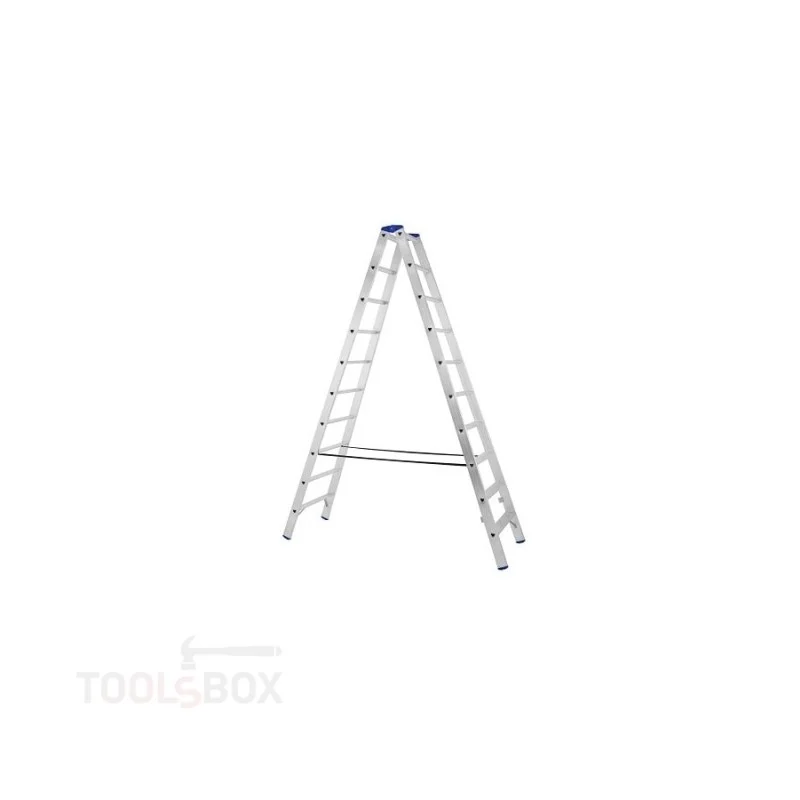 Двустранна алуминиева стълба STS A04ANP/250 PROFI 2x10, 2,43 м, 150 кг