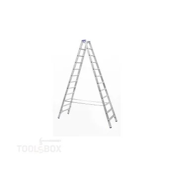 Двустранна алуминиева стълба STS A04ANP/300 PROFI 2x12, 2,90 м, 150 кг