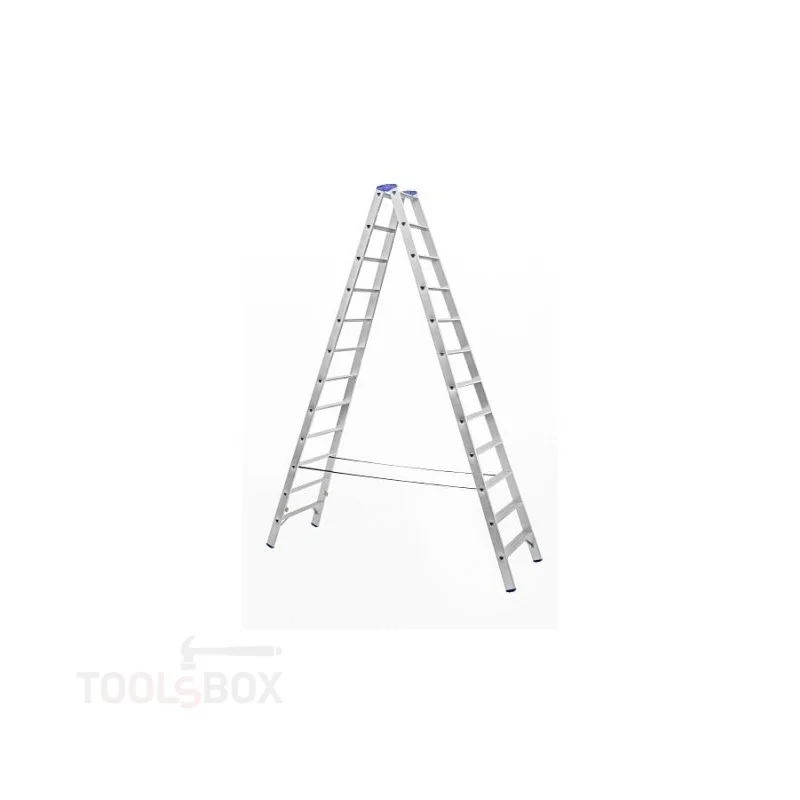 Двустранна алуминиева стълба STS A04ANP/300 PROFI 2x12, 2,90 м, 150 кг