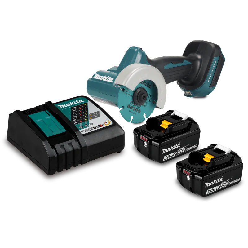 Cordless angle grinder - Makita, LXT, 18 V, 2x3 Ah, 76 mm, DMC300RFJ